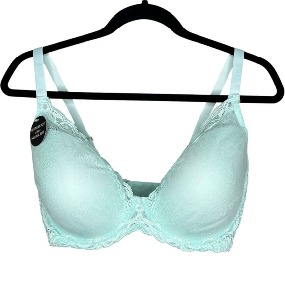 Natori Feathers Contour Plunge Lace Bra 34G Mint Green 730023 - Picture 1 of 11
